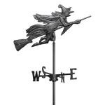 Black Flying Witch Garden Weathervane by Whitehall