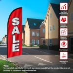 8FT Sale Flag with Pole and Ground Spike