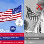 Tangle-Free Stainless Steel Flagpole for Outdoor Flags