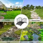 VINGLI Metal Garden Bridge with Decorative Guardrails