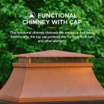 Sunjoy Patio Wood Burning Fireplace with Chimney