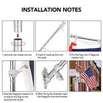 6FT American Flag Pole with Wall Mount Bracket