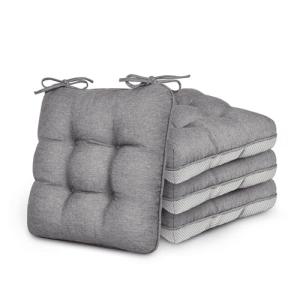 Memory Foam Chair Cushions Set of 4 - Grey
