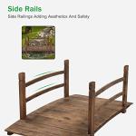 VINGLI 4 ft Wooden Garden Bridge with Rails