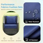 Navy Blue Waterproof Patio Chair Cushions Set