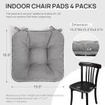 Memory Foam Chair Cushions Set of 4 - Grey