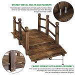 5FT Wooden Garden Bridge with Safety Railings