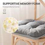 Memory Foam Chair Cushions Set of 4 - Grey