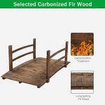 VINGLI 4 ft Wooden Garden Bridge with Rails