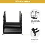 VINGLI Metal Garden Bridge with Decorative Guardrails