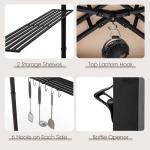 Tangkula 11x5 FT Outdoor Grill Gazebo with Shelves