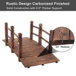 VINGLI 5 ft Wooden Garden Bridge with Rails