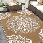 Yamaziot Waterproof Reversible Outdoor Rug 6x9 ft