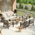 Aoxun 7-Piece Aluminum Outdoor Patio Furniture Set