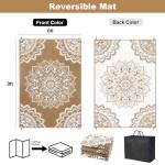 Yamaziot Waterproof Reversible Outdoor Rug 6x9 ft