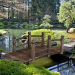 5FT Wooden Garden Bridge with Safety Railings