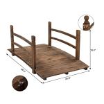 VINGLI 4 ft Wooden Garden Bridge with Rails