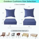 Navy Blue Waterproof Patio Chair Cushions Set