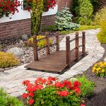 VINGLI 5 ft Wooden Garden Bridge with Rails