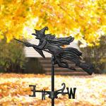 Black Flying Witch Garden Weathervane by Whitehall