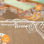 Yamaziot Waterproof Reversible Outdoor Rug 6x9 ft