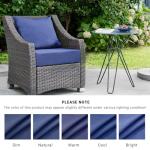 Navy Blue Waterproof Patio Chair Cushions Set