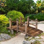 5FT Wooden Garden Bridge with Safety Railings