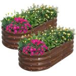 SnugNiture Oval Metal Raised Garden Bed - 2 Pcs