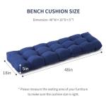 Waterproof Navy Blue Outdoor Bench Cushion 48x18x5
