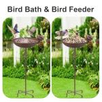 Hand-Painted Metal Bird Bath for Garden Decor