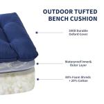 Waterproof Navy Blue Outdoor Bench Cushion 48x18x5