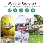 Hand-Painted Metal Bird Bath for Garden Decor