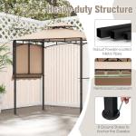 Tangkula 11x5 FT Outdoor Grill Gazebo with Shelves