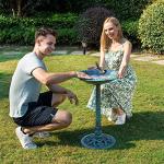 VIVOHOME Round Resin Bird Bath for Garden