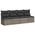 9-Piece Grey Rattan Outdoor Sofa Set