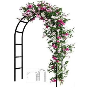Adorox 7.5 Ft Black Metal Wedding Arch