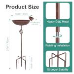 Hand-Painted Metal Bird Bath for Garden Decor