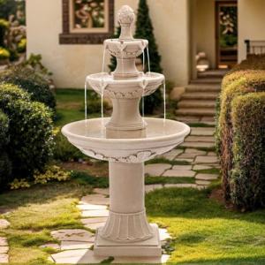 48" 3-Tier Outdoor Garden Water Fountain