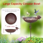 Hand-Painted Metal Bird Bath for Garden Decor