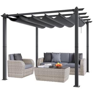 VEVOR 10'x10' Retractable Pergola with Canopy