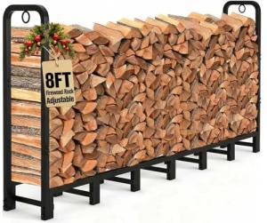 Amagabeli 8ft Heavy Duty Outdoor Log Rack