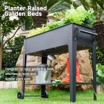 LEETOLLA 32" Tall Mobile Raised Garden Bed