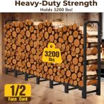 Amagabeli 8ft Heavy Duty Outdoor Log Rack