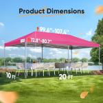 Quictent 10x20 Pop-Up Canopy Tent with Sidewalls