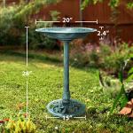 VIVOHOME Round Resin Bird Bath for Garden