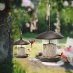 Squirrel-Proof Bronze Bird Feeders, 2-Pack