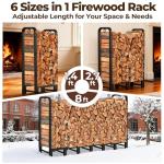 Amagabeli 8ft Heavy Duty Outdoor Log Rack