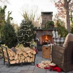 34-Inch Wood Rack for Indoor or Outdoor Use