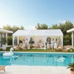 HOTEEL 10x30 Waterproof Party Tent with 8 Sidewalls