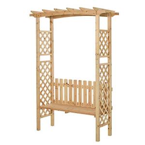 Wooden Garden Arbor with Bench for Climbing Plants